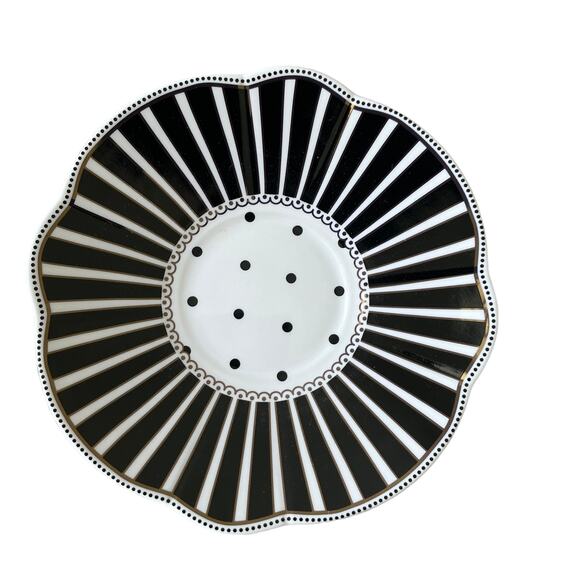 GRACE TEAWARE Black & White Striped Polka Dots Teacup and Saucer Set of 2 New - Picture 8 of 16